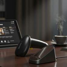 Handheld Wired Or Wireless Barcode Scanner, Can Scan One-Dimensional And Two-Dimensional Barcodes, Plug And Play, Suitable For Supermarkets, Libraries, Stores And Warehouses - Black - View 2