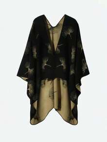 1pc Retro Chinese Style Ginkgo Leaf Pattern Fashion Shawl/Scarf For Women, Autumn/Winter - Multicolor - View 2