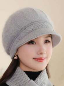 1/2/3 set da donna in moda, cappello in maglia e finta pelliccia, sciarpa e guanti, con decorazioni a pompon e fiori, cappello basco lavorato a maglia caldo, cappelli invernali antivento con sciarpa scalda collo e accessori guanti, regalo di San Valentino - Multicolore - Visualizzare 23