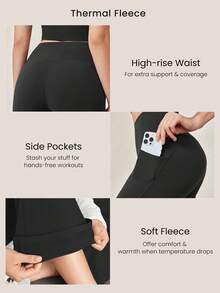 3PCS Women's Winter Thick Thermal Lined Flared Yoga Leggings, High Waist Slimming Outdoor Cycling Base Layer Pants, Casual Bootleg Workout Trousers - 3件 - 查看 3