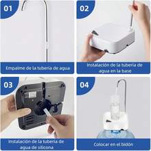 Bomba dispensadora de agua eléctrica, recargable, portátil, dispensador de agua portátil recargable por USB-C para uso doméstico - Negro - View 8
