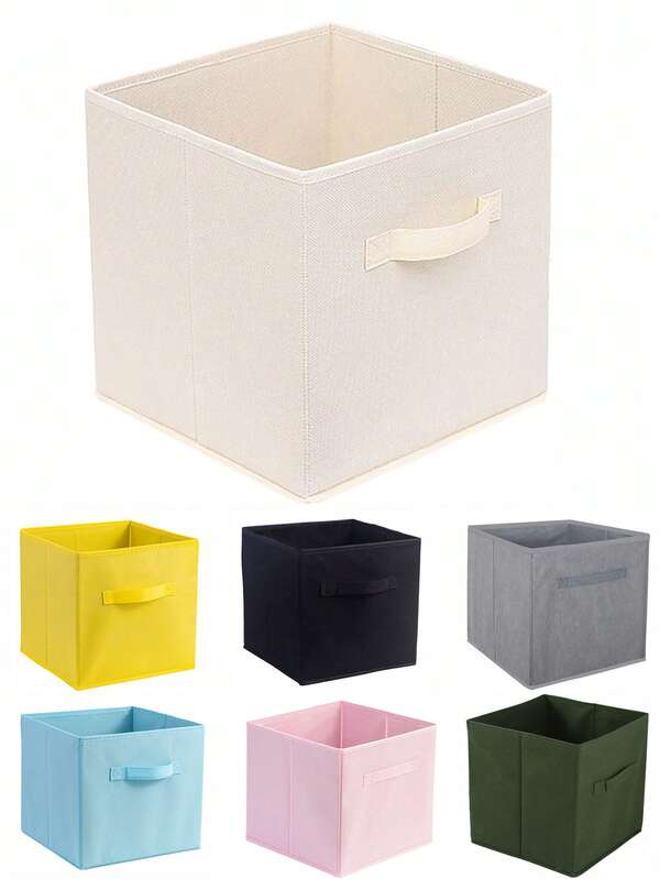 1 pezzo Scatola di immagazzinaggio quadrata colorata in tessuto non tessuto, organizer pieghevole per vestiti, soluzione di immagazzinaggio multifunzionale