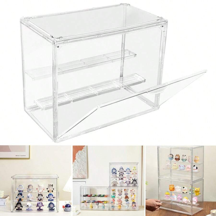 Large Acrylic Display Case Perspex Clear Box Dustproof Action Figure Collectible - Transparent - View 1