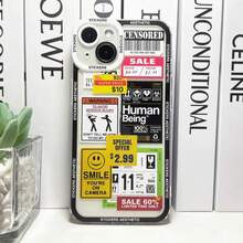 Funny Mix Labels Collage Stickers Phone Case Compatible With  16 15 14 13 12 11 Pro Max Mini X XS XR 7 8 Plus SE 16E Transparent Cover, Cover Compatible With  17 Pro Max Case,  17 Pro Case,  17 Case,  16 Pro Max Case - -3 - View 6