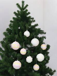 6cm/8cm Foam Christmas Ball Ornaments, With High-End Texture, Plaid Christmas Tree Decorations That Create A Warm Decorative Atmosphere And Can Be Used As Christmas Tabletop And Fireplace Decorations.