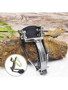 Slingshot, cohete de muñeca para caza, correa de pesca con 2 bandas de tiras, carrete de pesca y dardos de pesca, tirones de caza para adultos, tirones de catapulta para pesca, plata, Talla única - 1 - Ver 5