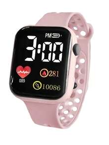 6pcs/Set Minimalist Cute Pink LED Digital Bracelet Watch, Fashion Jewelry Set For Teens & Students, Suitable As Halloween, Birthday Gifts (No Box) - Multicolor - View 6