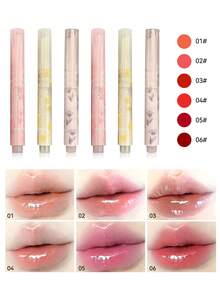 3PCS  Heart-Shaped Moisturizing & Glossy Jelly Lipstick Pen Set Y2K High Pigment  Lip Combo Hydrating Reduce Lip Fine Lines Lip Makeup Mother'S Day Graduation Birthday Holiday Winter Y2K Fancy Fashion Makeup Cosmetic Party Beach Travel Camping Outdoors School Campus Trip Festivals Decor Gift Present Rose Girl Cosplay Best Color Charm Vibe - 彩色 - 查看 10
