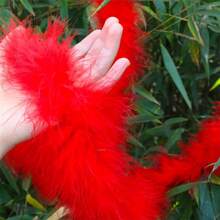 2 Yards Marabou Feather Boa For DIY Craft Sewing Clothing Trim Wedding Party Home Halloween Christmas Costume Decoration Red - 紅色 - 查看 3