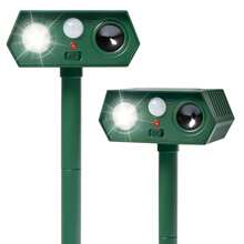 Repellente per gatti ad ultrasuoni, repellente per animali, repellente per gatti da giardino, confezione da 2, modalità automatica, sensore PIR impermeabile, repellente per cani a LED, repellente per gatti contro gatti, cani, uccelli, volpi, topi - Verde - Visualizzare 7