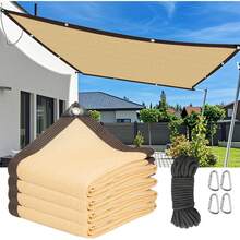 QUTZIX Mallas Sombra Toldo Raschel para Exteriores 4x4m, Sombra Lona Respirable con Protección UV 95%, Perfecto para Jardín, Exteriores, Vela-Resistente al Sol y al Desgaste - 1 - Ver 7