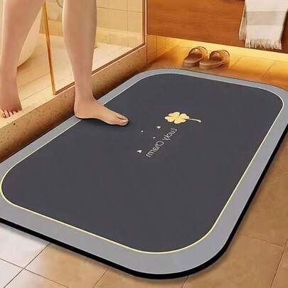 1pc Super Non-Slip Super Absorbent Diatom Mud Bathroom Mat - Soft And Comfortable, Water-Absorbing Floor Mat, Suitable For Bathrooms, Showers, Laundry Rooms, Bedrooms, Living Rooms, Door Mats, Kitchen Mats, Hand Washable,Easy To Clean, 40X60cm