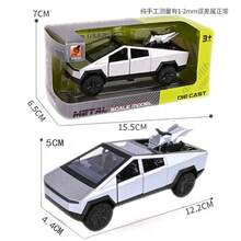 1件 2026新款合金仿真越野车皮卡特斯拉CYBERTRUCK收藏摆件，节日礼物，送朋友的礼物 - 彩色 - 查看 7