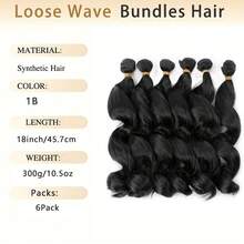 Belle Show Bundles Hair Loose Bundles Hair 18 Inch Loose Wave Hair 6 Bundles Loose Wave Bundles Hair For Women Loose Wave Bundles Hair Extensions Loose Wave Hair Bundles
