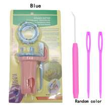 1 套 Wonder Knitter 纱线绕线机套件，带可互换双头旋转线制作器、拾线器、2 根塑料缝纫针、DIY 工艺羊毛编织针工具、手动双头组合可换头编织手链绕线机（带英文说明书）- 耐用塑料材质