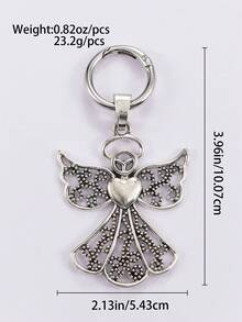 1 pieza Colgante/Llavero de estilo gótico Y2K casual y de moda 2 en 1, con múltiples estilos con corazón, ángel, flor y árbol para uso diario. Sirve como decoración de bolso, cordón con soporte para identificación y accesorio de coche, también es un regalo exquisito para familiares, amigos, novia en Navidad, cumpleaños y festivales (incluye cordón para collar).