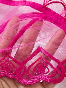 2PCS Women's Rose Red Embroidered Floral Sexy Underwear Set, Rose Red Classic Elegant Daily Bra And Triangle Underwear Lingerie Set, Cute Gift For Valentine's Day And Christmas - Rose Red - View 8