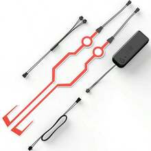 1 Set de Luces para Casco de Motocicleta, Luces de Freno Libres para Casco, Pegatinas de Rayas Iluminadas, Tira de Luz EL para Cascos de Motocicleta