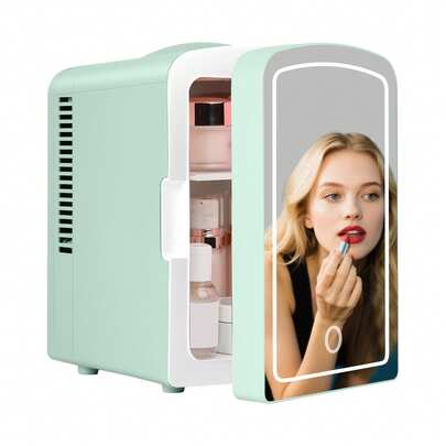 iceBlue 4L Mini Fridge For Makeup & Drinks - Car/Home Portable Cooler,LED Mirror Skincare Refrigerator
