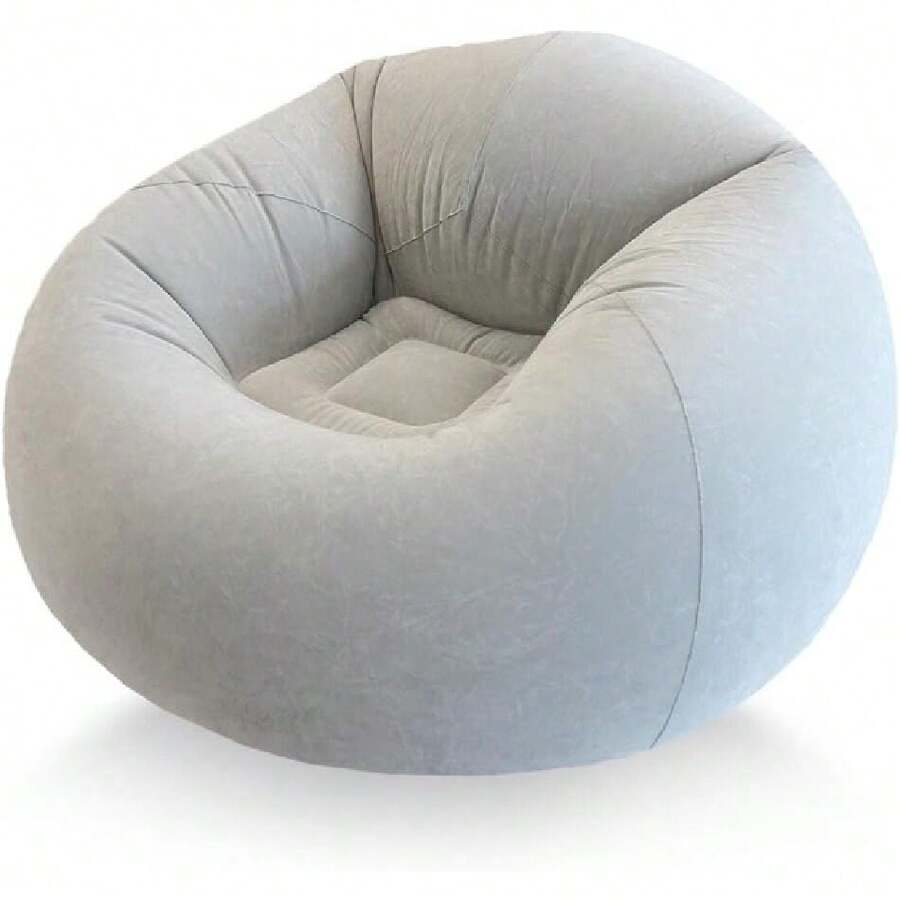 45x45x28 Inflatable Beanless Bean Bag Chair Lounge Sofa - Grey,23856396 - 深灰色 - 查看 1