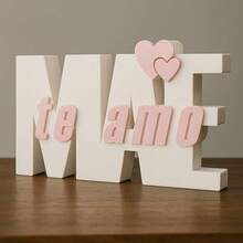 Letreiro Decorativo Mãe Te Amo Presente Criativo Dia das Mães Ideal para Sala Quarto Escritório e Decoração de Casa - Rosa Bebê - Visão 5
