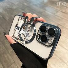 Camouflage Bird Border All-Inclusive Lens Magnetic Electroplated Phone Supports Magnetic Wireless Charging And Is Suitable IPhone16promax, 16 15pro, 14 14 Plus/14 Promax, 13 13 Pro, 12Pro, 11/11 Pro And Pro Series.It Is A Great Friends, Birthdays And Festivals Phone - Plateado - Ver 6