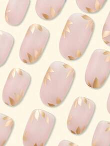 24Pcs Y2K Style Long Coffin Nails Set, Pink Ombre French Style Cute Minimalist Luxury Fashion Nail Art Manicure Kit, Removable False Nail Stickers Applicable For Holiday, Party, Dates, Daily Wear Press On Nails Nail Supplies Nails - 粉色 - 查看 3