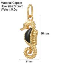 1pc Enamel Seahorse Copper Pendant, Personalized , Handmade DIY Necklace, Bracelet, Phone Charm Pendant, Suitable For Thanksgiving Wear Or Gift - Yellow Gold - View 13