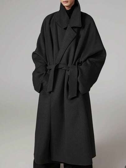 Men's Solid Color Minimalist Casual Long Sleeve Windbreaker, Autumn/Winter