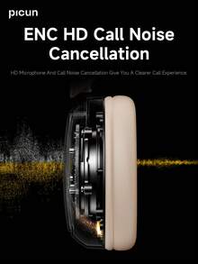 Picun B5 Wireless Headphones, Wireless 5.4, ENC Noise Cancellation, 72 Hours Of Gaming Time, Detachable Design, Portable, Suitable For Travel, Home, Office, And PC