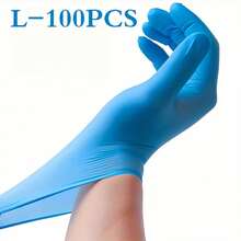 Blue Disposable Nitrile Gloves - Ultra Durable, Waterproof And Oil Resistant, Suitable Cleaning, Hair Dyeing, Pet Bathing, Non-Medical Use, 5 Mil Thickness, Powder-Material, Salon Use Gloves, Smooth Texture Gloves, Oil Resistant Gloves