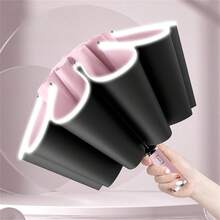 Fully Automatic Reflective Umbrella, Reverse Folding Multi-Function Parasol & Rainproof Umbrella, Suitable For Car Travel, Reverse Design To Avoid Getting Wet When Closing, Available In Multiple Colors, Unisex (Due To Different Batches, The Fabric Cover, Rib Color, English Letter Pattern Design, Button Shape And Rib Color Are Randomly Matched. We Apologize For Any Inconvenience Caused.), Spring Summer Picks, Brides Maid Gifts, Room, Bedroom Decor, Bedroom Decor, Beach, Travel, For Men, For Women, Vacation - Black - View 17
