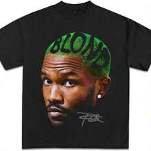 Frank Oceans Shirt Rap Tee Concert Merch Blonds Album Cover Graphic T-Shirt COTTON New Arrival Anime Clothes T Shirts For Men And Women - Đen 3 - Xem 6