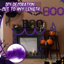 Riceshoot 3 Pcs 20 Ft Halloween Garland Decorations Dark Purple Halloween Tree Hanging Garland Faux Feather Decorations For Fall Autumn Birthday Holiday Indoor And Outdoor Party Supplies - 深紫色 - 查看 6