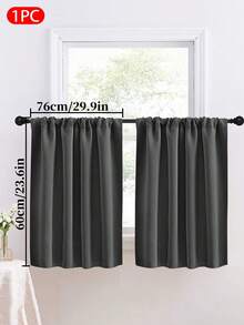 1pc Solid Color Blackout Curtain, Modern Minimalist Home Shading, Heat Insulation Kitchen Curtain, Suitable For Living Room, Bedroom, Kitchen, Home Decor, Room Decoration - Multicolor - View 36