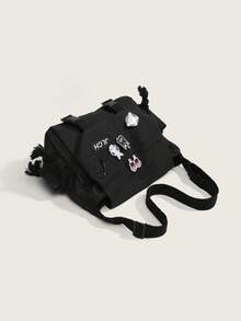 JLCH Women's Nylon Solid Color Shoulder Bag, Adjustable Strap, Optional Single Bag/Badge Pendant, Suitable For College, Travel, Minimalist Fashion, Crossbody Small Bag, High-End Luxury Feel, New, Commute, Casual, Versatile, Niche, Crossbody Square Bag, Commuter Handbag, Messenger Bag, Shoulder Bag