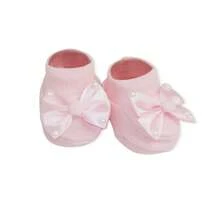 4 Piece Set Long Sleeve Bodysuit With Booties, Hairband And Ribbed Knit Pants / Baby Girl Set With Booties And Hair Bow Pink BB - 淺粉色 - 查看 5