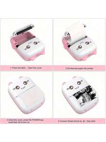 Portable Printer, Mini Pocket Wireless Bluetooth Thermal Printer, 1200mAh Battery Capacity, Suitable For Smartphones, Bluetooth Inkless Printing For Labels, Receipts, Photos, Notes, Learning, Home & Office, Halloween, Christmas Gifts