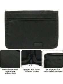 ZYHSLZ Organizador para Auto, Porta Documentos para Automóvil, 6 Bolsillos, Tela Oxford 600D, Porta Pasaporte para Carro, Multifuncional, Compatible con la Mayoría de Vehículos (Negro) - Negro - Ver 2