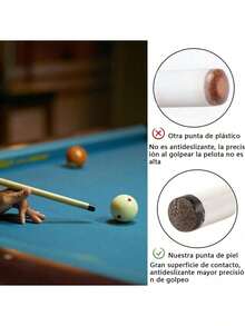 2Pcs Tacos de Billar Desmontables Pool Cue Stick Professional Palo de Snooker Billiard Cues de Billar Portátil Barra de Billiard Palo de Piscina para Principiantes Ejercicios de Entretenimiento 145cm - 1 - Ver 8