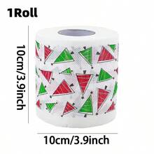 1/5-pak świątecznych rolek papieru toaletowego, z motywem Świętego Mikołaja, renifera i choinki, miękki papier, bezpyłowy, opakowanie zbiorcze, 2-warstwowy, do dekoracji świątecznych i na imprezy