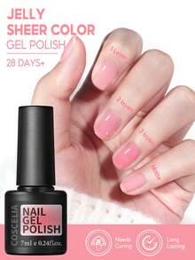 coscelia 26PCS Jelly Gel Polish Set, Ice Clear Pink Nude Brown Red Green Gel Nail Polish Transparent, Long Lasting For Women DIY Home Nail Art Salon Christmas Gifts