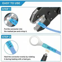 Crimping Heat Shrink Connectors AWG22 - 10, Ratcheting Wire Terminal Crimper - Crimping Pliers - Electrical Crimping - 用於熱縮連接器 - 查看 6