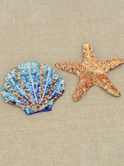 Broderad paljettstjärna med djurmotiv, klädaccessoarer, väskor, hattar, smycken