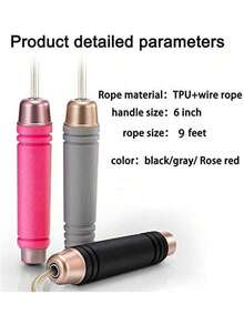 MCSWKEY Cuerdas de Salto Ajustables para Ejercicio, pérdida de Peso, Entrenamiento de Velocidad y Resistencia, rodamientos de Bolas y Asas Antideslizantes de Espuma de Memoria (Black) - 1 - Ver 5