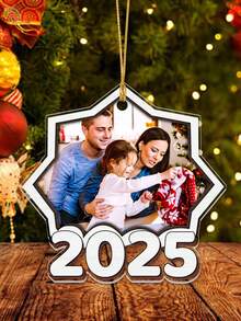 2025 Customized Family Photo Ornament (1pc), Photo Customized Ornament, Family Christmas Ornament, Personalized Family Photo Memento, Large Family Ornament, Photo Ornament, Transparent Acrylic Christmas Tree Pendant, Unique Holiday Gift For Family And Friends, Personalized Family Christmas Ornament, Personalized Gift, Customized Christmas Gift, Customized Christmas Tree Ornament - Multicolor - View 6