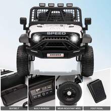 Huisuilinss Ride On Truck,12V Kids Electric Car,Ride On Car With Remote Control,Music Player,LED Lights,Ride On Toy For Boys & Girls - White - View 8