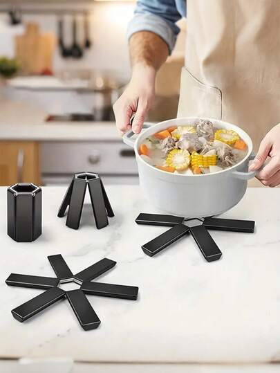 Heat Resistant Table Mat, Pot Holder, Bowl Pad, Trivet - Beautifully Designed, Easy To Store, Suitable For Stove, Frying Pan, Countertop - Great For Home And Commercial Kitchens, Baking Tray Mat