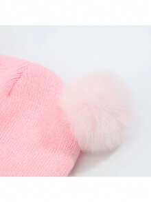 1 pieza Gorra de béisbol de punto con bordado de doble corazón para niños, un sombrero de invierno cálido para niños, adecuado para que las niñas lo usen a diario y como regalo, también adecuado para que los bebés lo usen