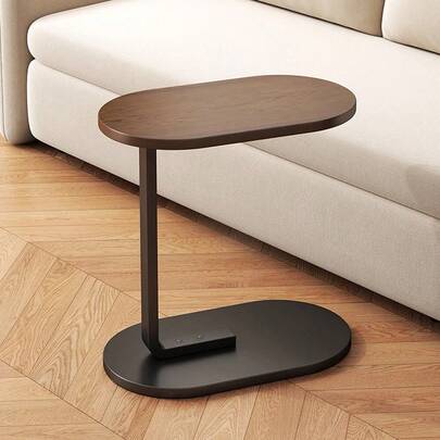 C-Shaped Sofa Side Coffee Table Small End Table Lightweight Metal Frame Modern Accent Table For Living Room Bedroom Home Office Small Spaces